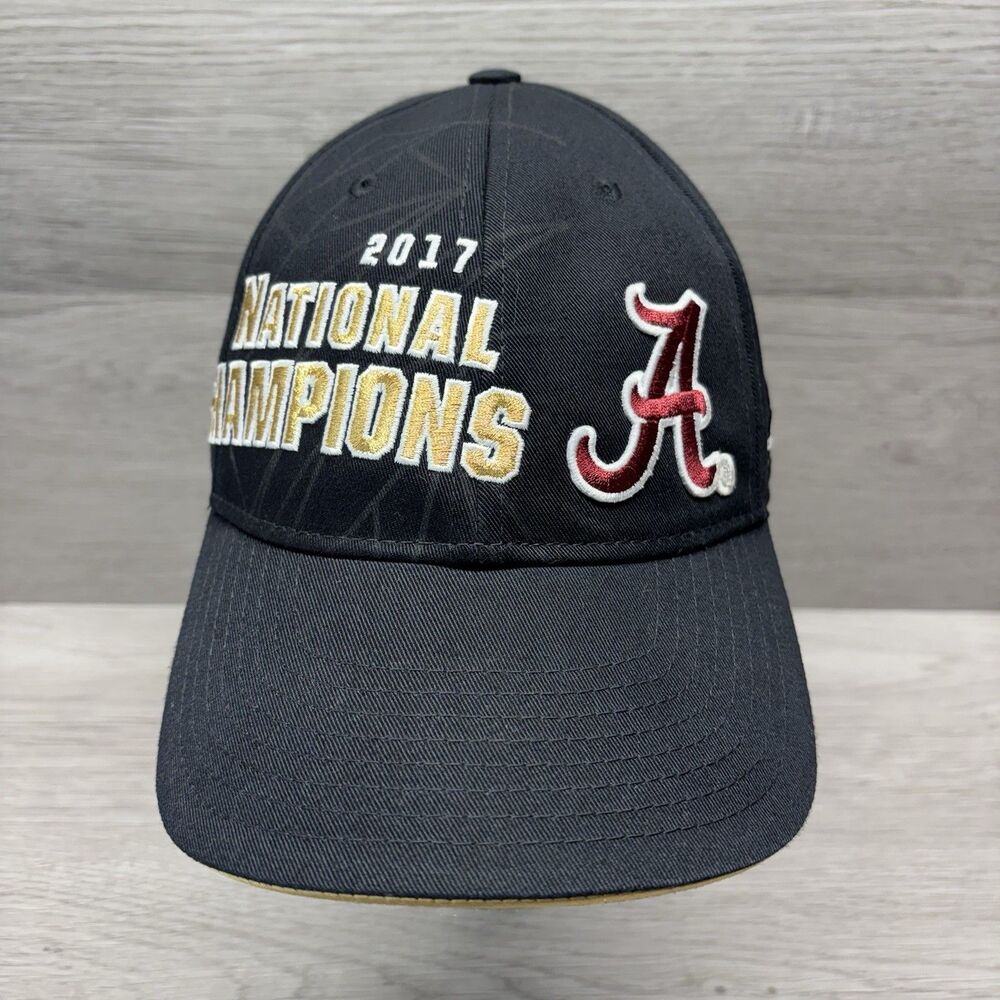 Nike Alabama Crimson Tide 2017 National Champions Hat Cap Black Gold NCAA